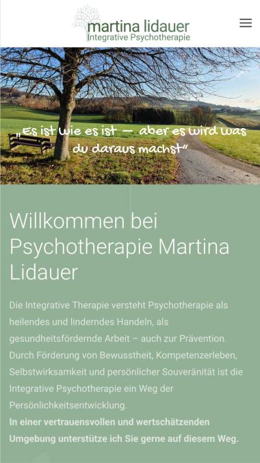 Websiteerstellung für Martina Lidauer Psychotherpie